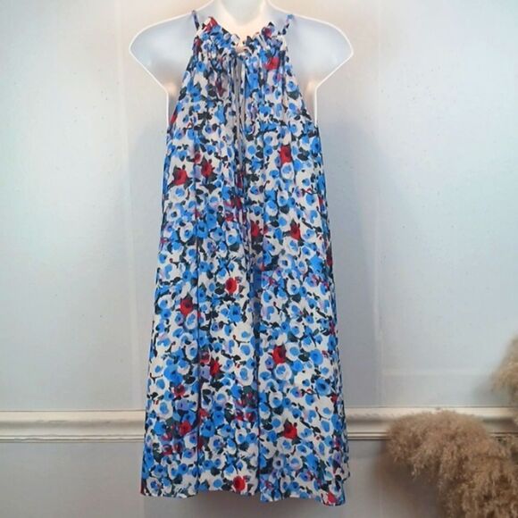 Badgley Mischka Women's floral halter mini shift dress size 6 Boho - Picture 7 of 12